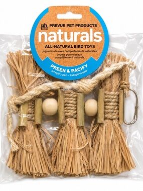 Prevue Pet Naturals Preen & Pacify All-Natural Bird Toy NWT
